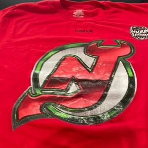 Reebok Medium  New Jersey Devils 2014 Stadium Series SS Red Cotton Tee. NHL NHB